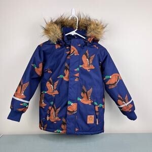 Mini Rodini K2 Wild Duck Padded Parka Winter Coat Navy 128-134 cm 7-9